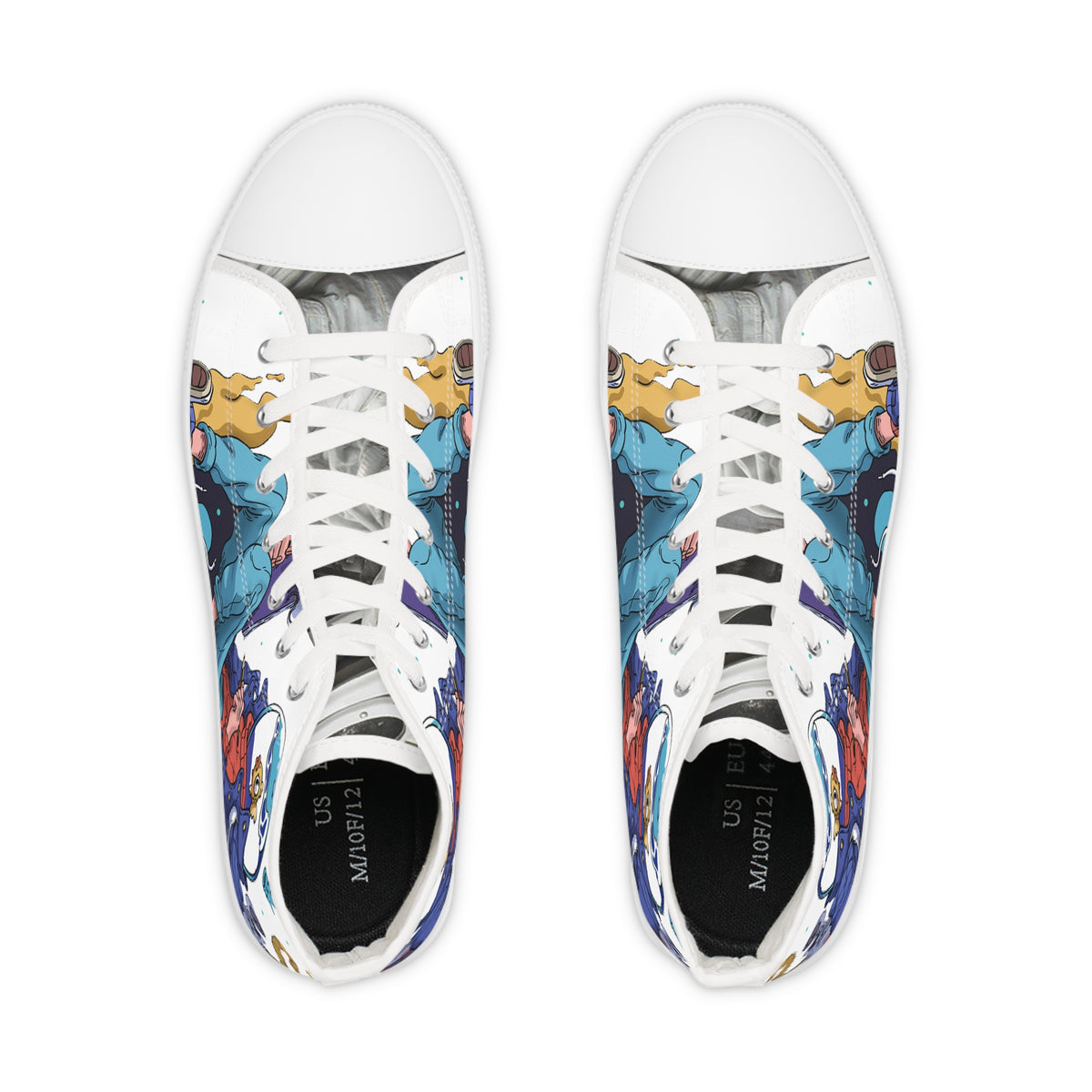 High Top Sneakers — Colorful Ocean Creature Illustration